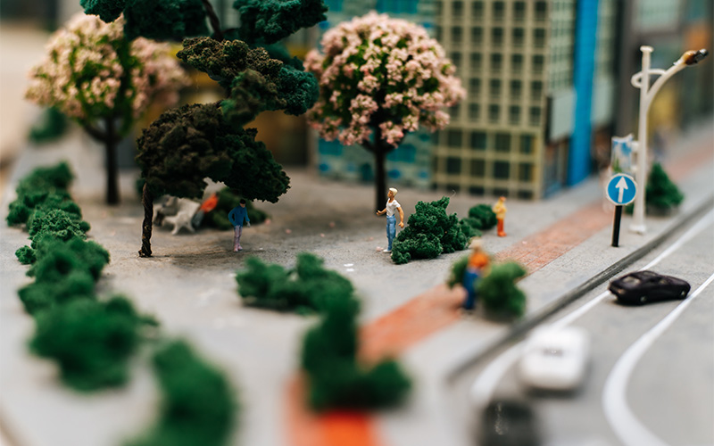 A small image of a mini handcrafted model of a Singapore shophouse