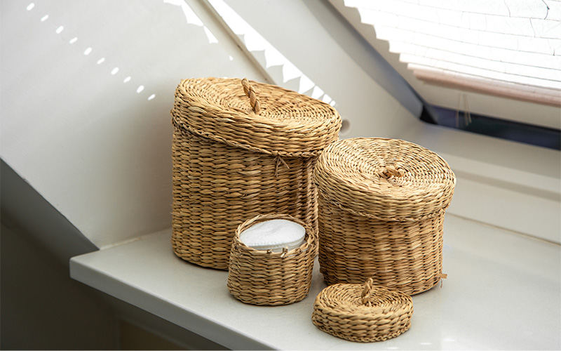 A small image of handwoven rattan baskets