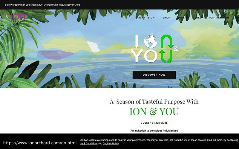A screenshot of the website of ION Orchard