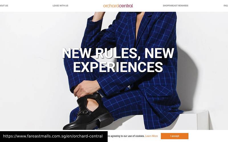 A screenshot of the website of Orchard Central