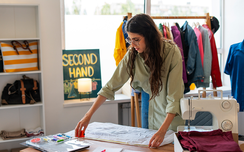 Image of a thrift store worker